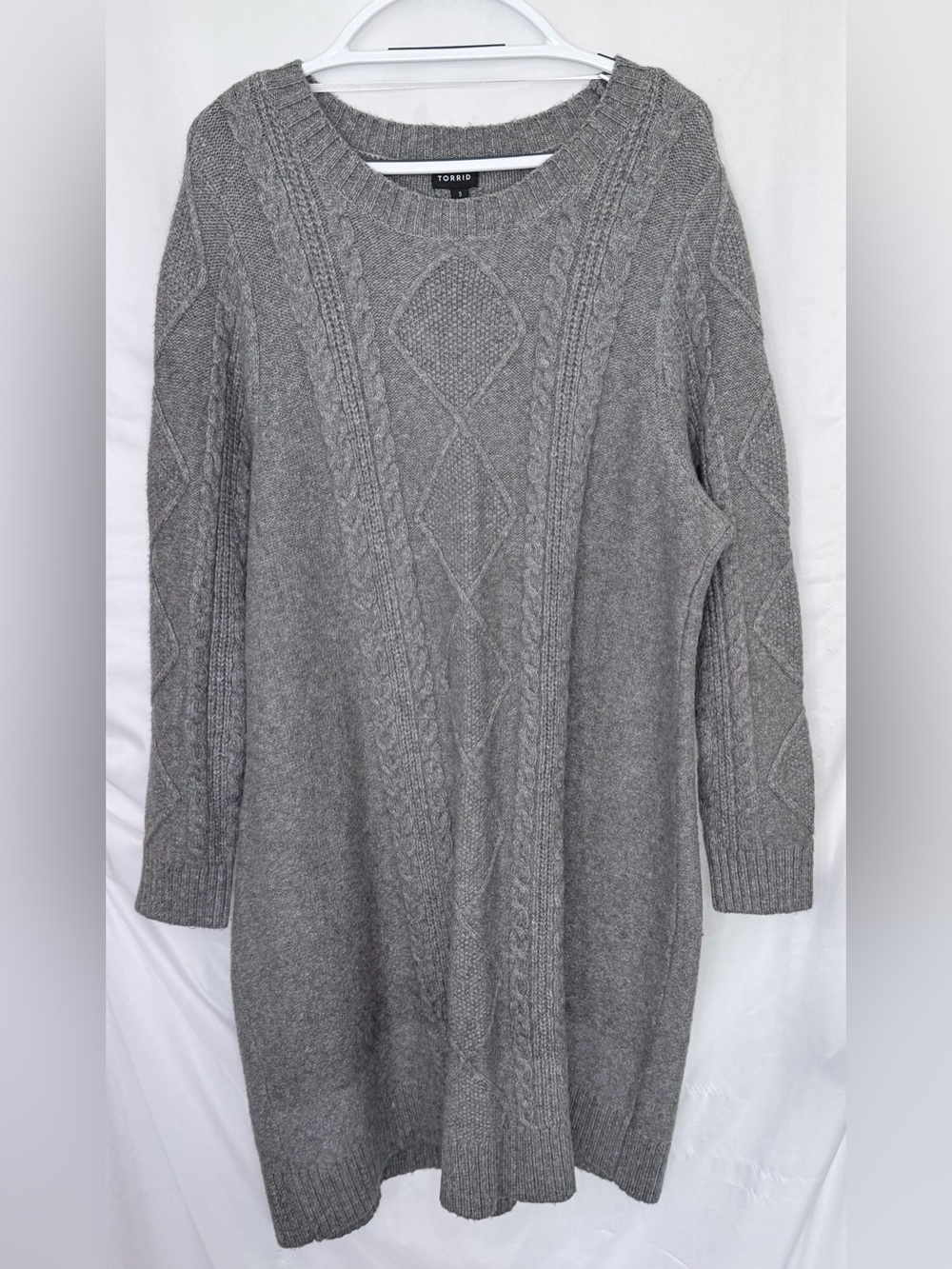 torrid Gray Cable Knit Sweater Dress